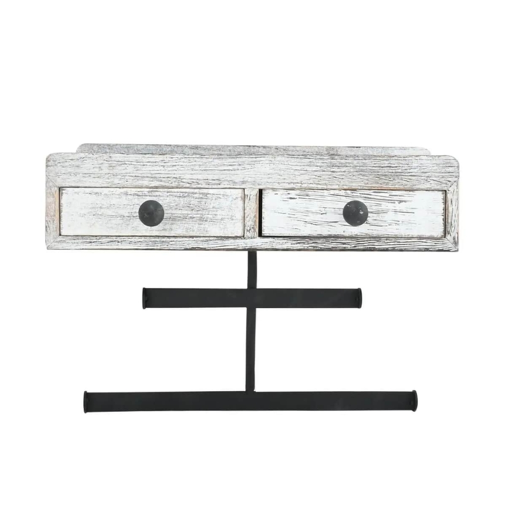 2 Drawers Bracelets & Necklaces Jewelry Wall Display - NWOB - White
